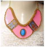 Colar rosa turquesa