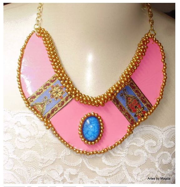 Colar rosa turquesa